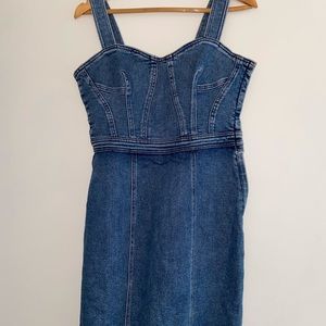 7 for all mankind denim corset styler dress size L